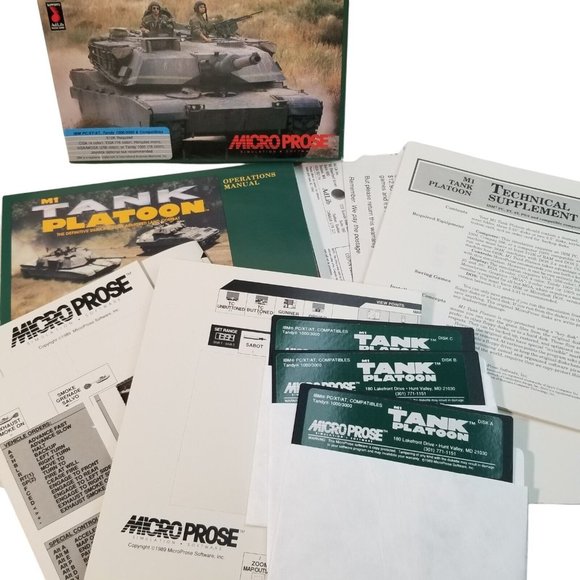 Vintage PC Game Tandy DOS 5.15" Floppy Disc Game: M1 Tank Platoon Micro Prose 98 - Picture 10 of 13